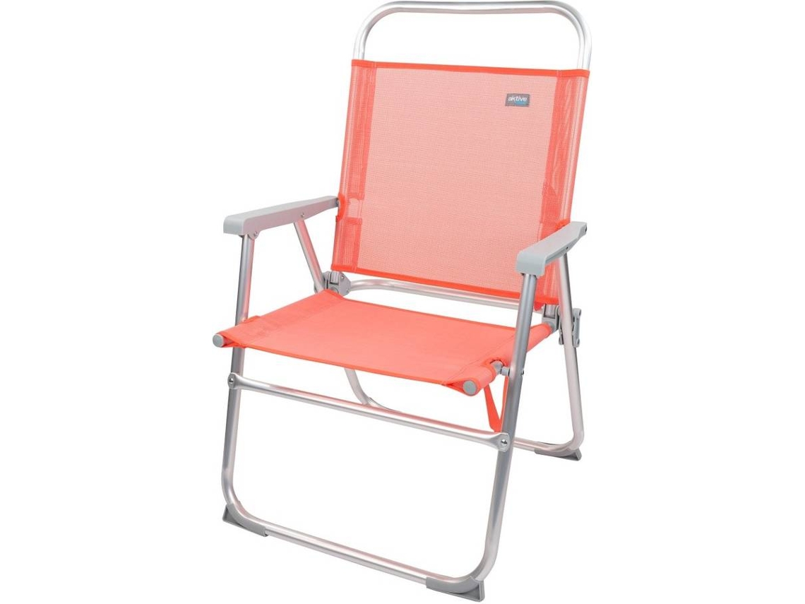 Cadeira Dobrável AKTIVE (Coral - Textilene - 56x50x88 cm)