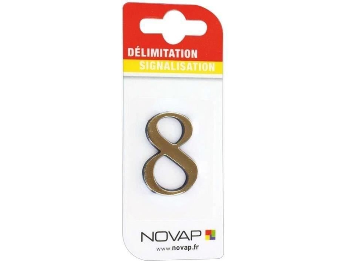 Autoadesivo Número 8 40mm Dourado Em Cartão Novap