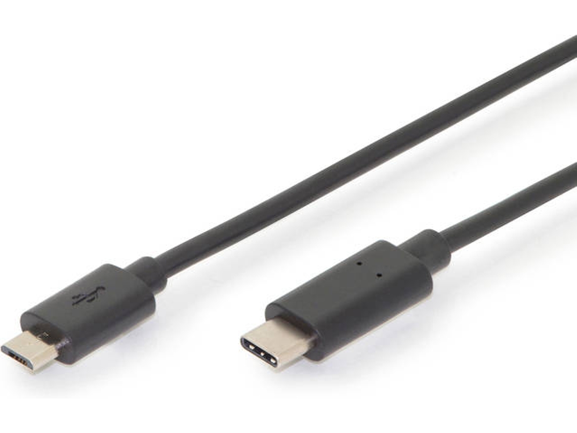 Cabo de Dados ASSMANN (USB-C - Micro USB B - 1 m - Preto)