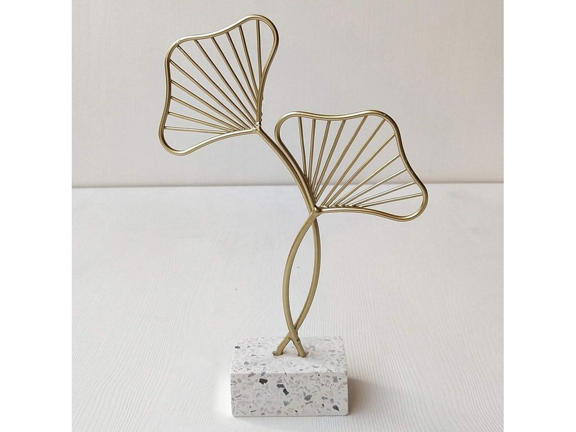 Folhas De Ginkgo Metálicas Ocas Decorativas Estilo Nórdico Para Casa E Escritório