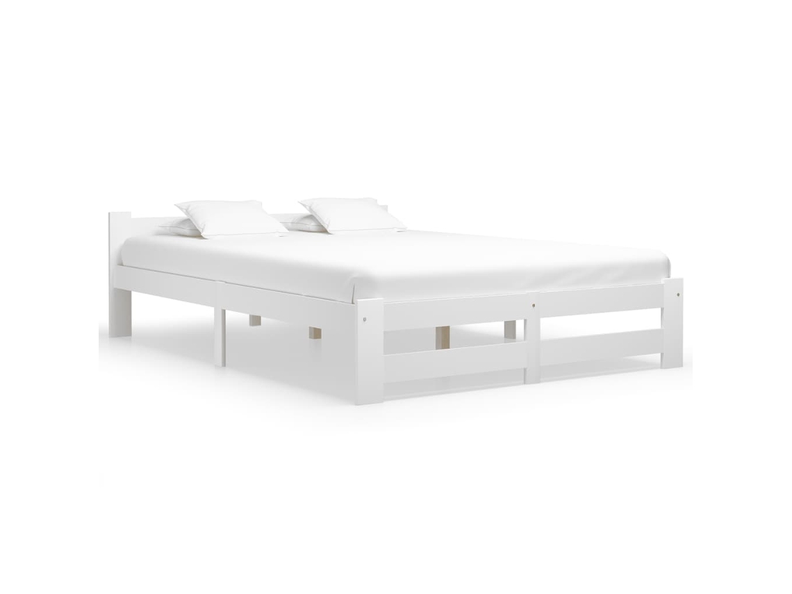 Estrutura De Cama 120x200 Cm Pinho Maciço Branco