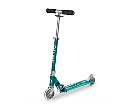 Scooter Infantil Micro Sprite Led Azul Gasolina 2 Rodas Dobráveis Iluminadas