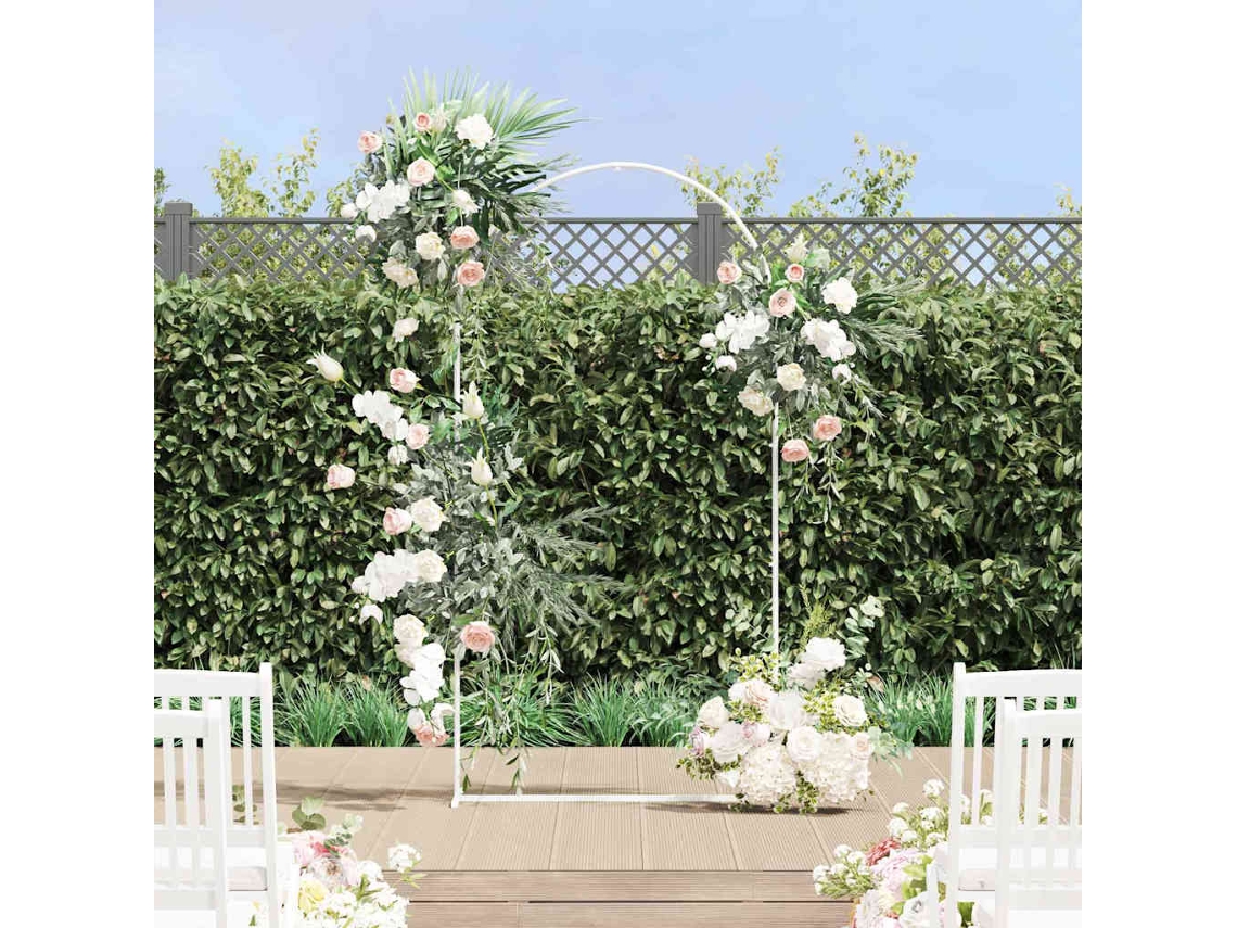 Vidaxl Arco De Casamento Branco 100 X 39 X 200 Cm Aço