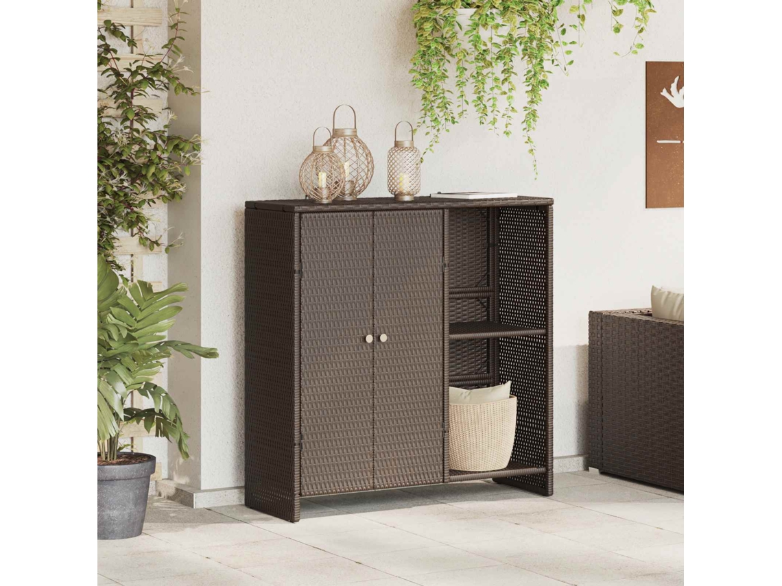 Vidaxl Armário De Arrumação Com Porta Castanho 100 X 36 X 102 Cm Vime