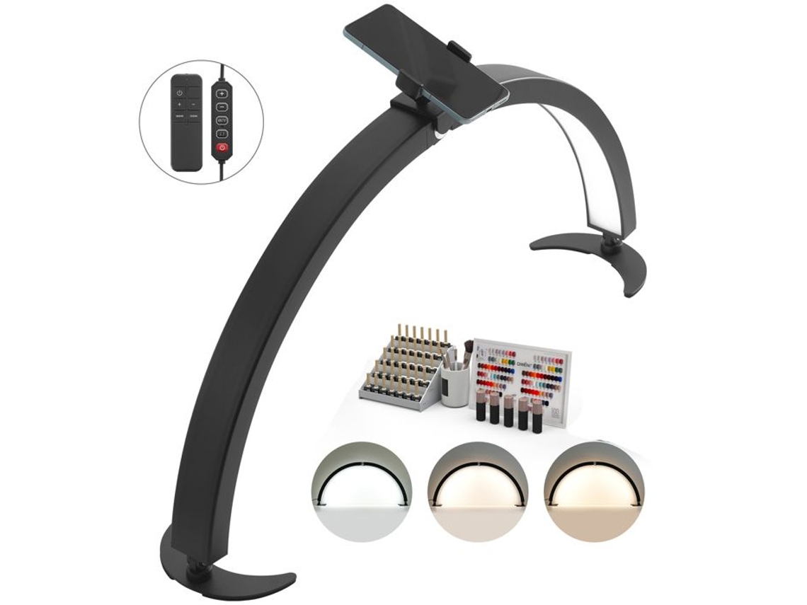Luminária De Mesa Para Unhas - Duoku - 40w - Luminária De Cílios Semicircular Com Brilho E Temperatura De Cor Ajustáveis