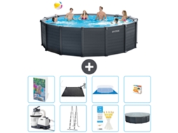 Intex Piscina Graphite Panel Redonda - 478x124 Cm - 9-peças S559