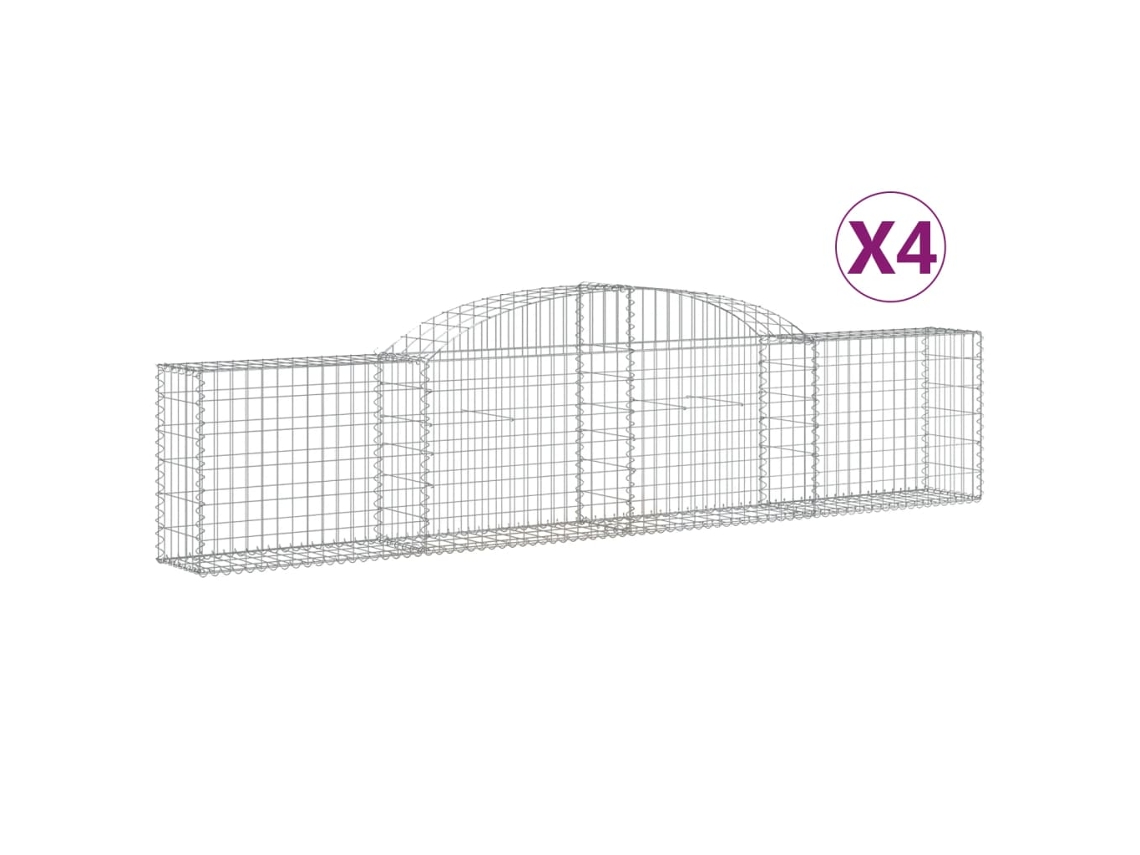 Gabion Basket, Gabion Baskets Vidaxl Prateado Ferro (300 X 30 X 60/80 Cm)