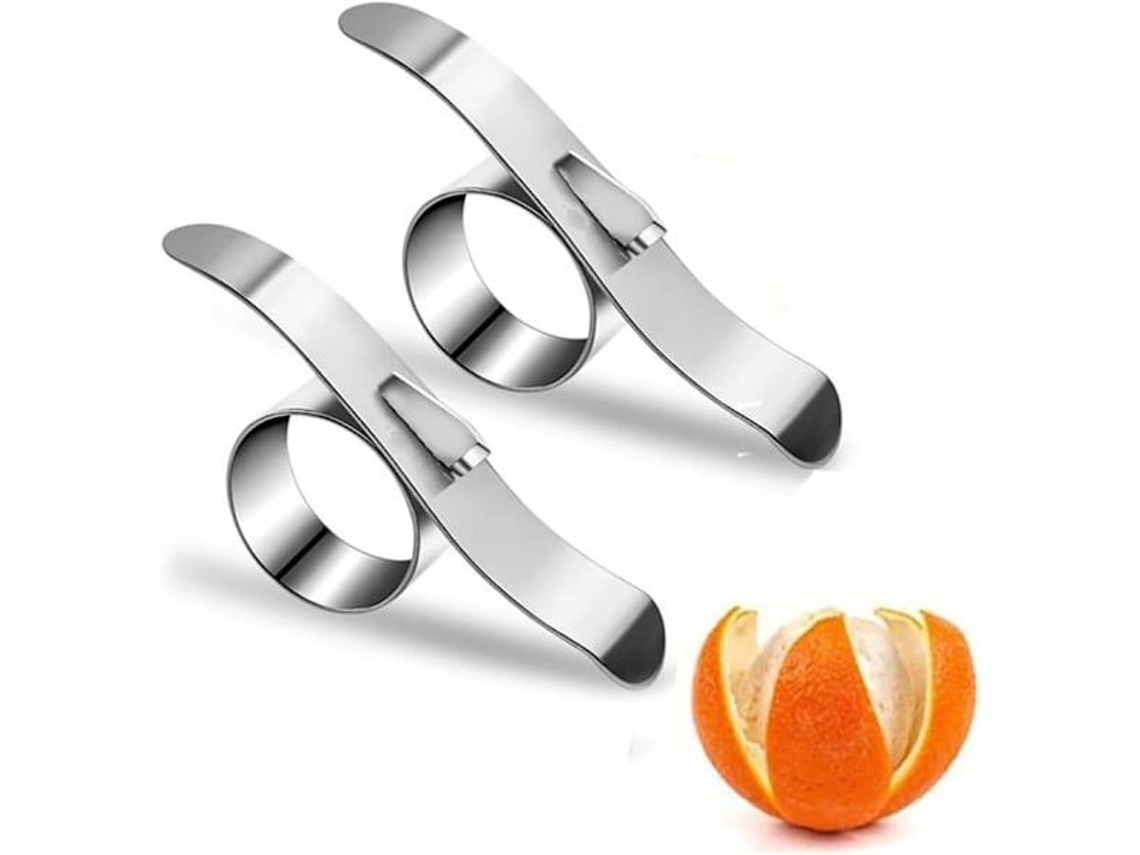 Descascador De Laranja, Pacote Com 4 Unidades De 2 Descascadores Laranja Em Aço Inoxidável