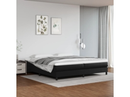 Vidaxl Estrutura De Cama Com Molas 200x200 Cm Couro Artificial Preto