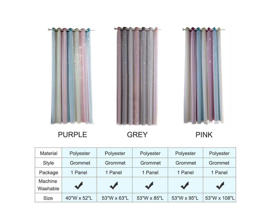 Cortinas Blackout Estrelas Cinza para Quartos Infantil