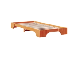 Conjunto 1 Estrutura Da Cama Vidaxl Castanho Madeira De Pinho Maciça (75 X 190 Cm)