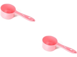 Conjunto De 2 Pás Medidoras Ração Cães E Gatos, Material De Grau Alimentício, Vermelho Melancia, Tamanho Médio