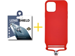 Capa + 1 Película de Câmara para iPhone 12 Pro Max SKYHE Vermelho