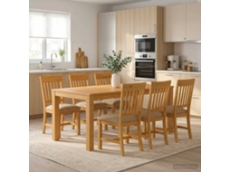 Vidaxl Conjunto De Sala De Jantar 7 Unid. Bege