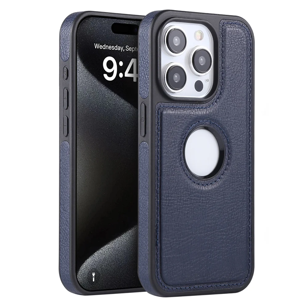 Capa De Luxo Para Celular Em Couro Pu Para Iphone 16 Plus (azul).