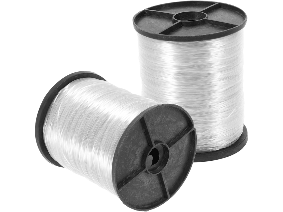 2 Rolos De Fio Transparente Invisível Para Pendurar Decorações E Molduras Quadros Construção Robusta
