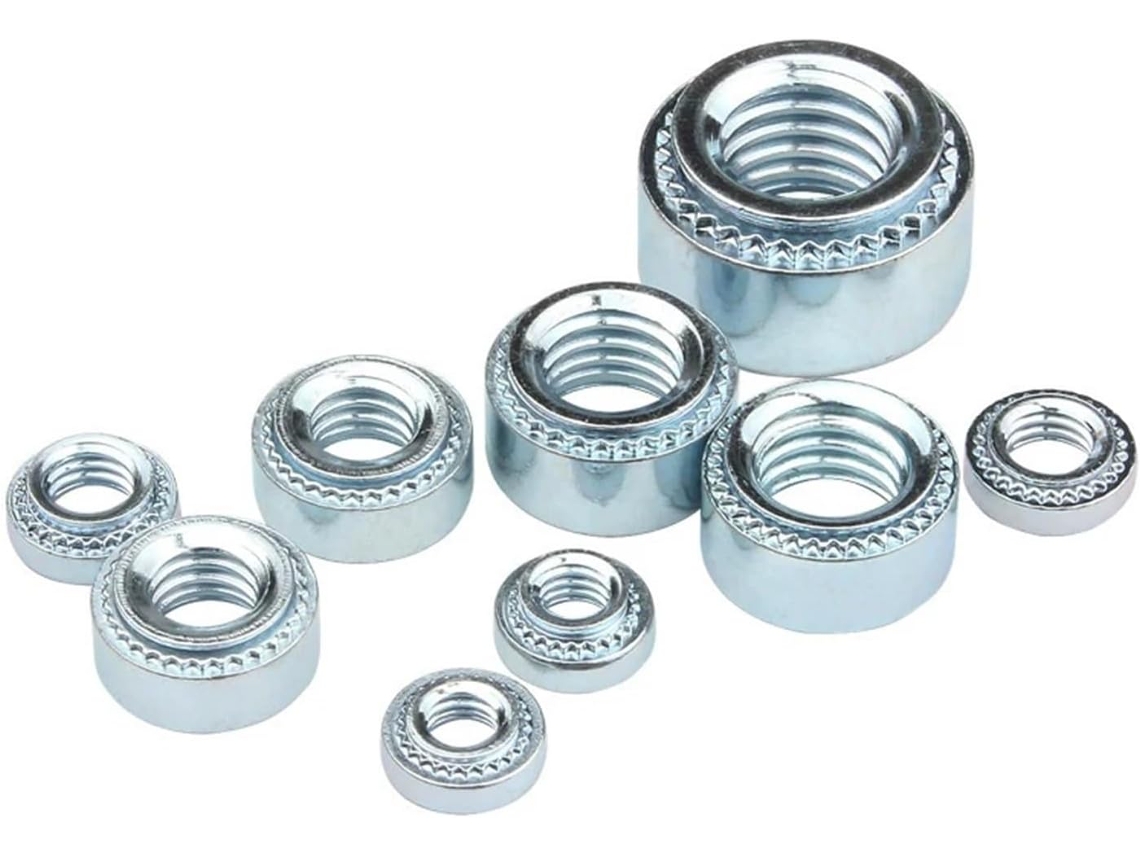 Conjunto de 20 40 60 80 Porcas de Aço Auto Rebitadas Carbono Zincado M2 5 M3 M4 M5 M6 Porcas Encaixe Por Pressão Fixação