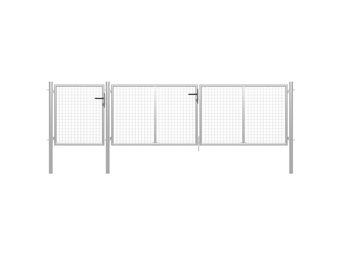 Garden Gate, Garden Gates Vidaxl Prateado Aço (400 X 100 Cm)