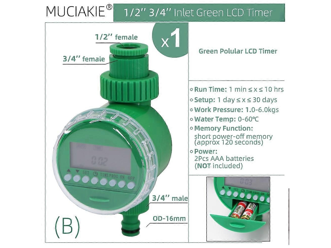 Regulador De Irrigação Automático Programável, Resistente, Para Jardim E Interior(b)