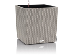 Vaso de flores LECHUZA Cube Cottage 50 - conjunto completo, marrom areia