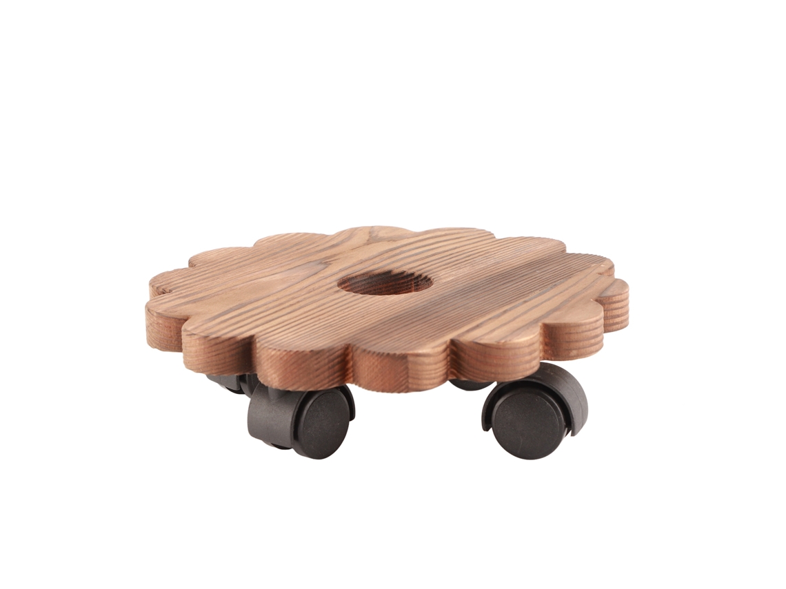 Suporte Para Vasos De Madeira Sólida (removível, Redondo)