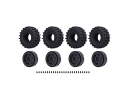 4 Pçs Pneu De Roda Rc Com Cubo De Plástico Aderência Melhor Leve Durável Para Axial Scx24 1/24