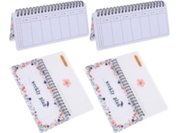 Agenda Semanal Destacável De 4 Peças, Com Encadernação Em Espiral, Compacta E Portátil, Com Papel Liso E Resistente A Gokoco