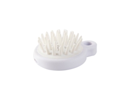 Escova De Massagem Para Cabelo E Couro Cabeludo 37 Dentes Silicone Macio Bege Para Lavar Cabelo