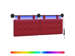 Conjunto 1 Cabeceira Suspensa Vidaxl Vermelho Couro Sintético (130 X 55 X 5 Cm)