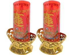 Conjunto de 2 Pequenas Velas Elétricas de Led Sem Chama em Formato de Yuanbao. SFUSHOS