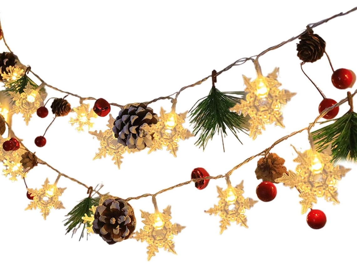 Flocos De Neve Natal: Luzes Natal Led Para Pendurar, Decorativas