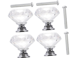 Garneck Conjunto De 4-puxadores Vidro Cristal Para Portas Armários, Puxadores Decorativos Para Gavetas, Guarda Roupas E