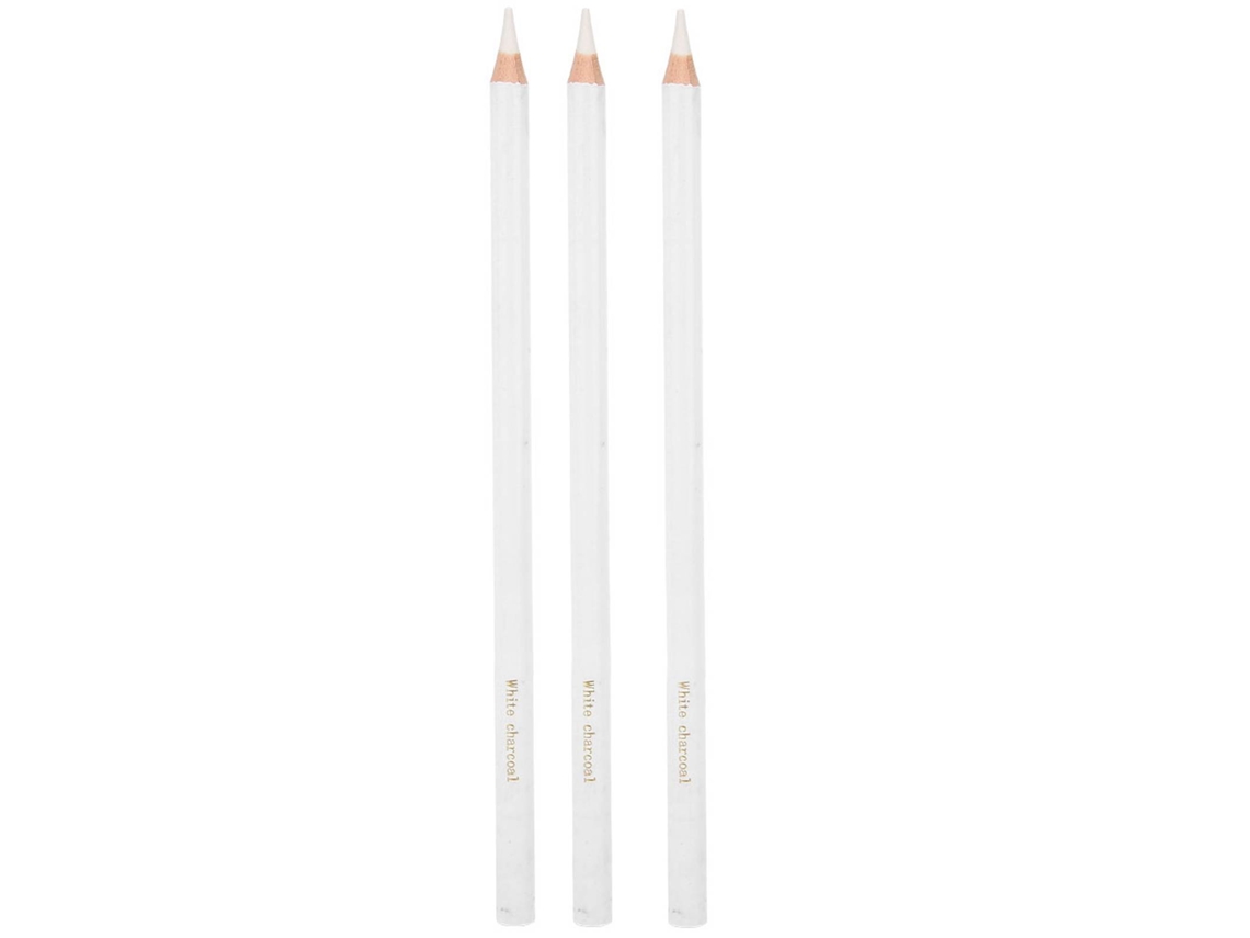 3 Lápices De Carboncillo Blanco Profesionales Para Bocetos, Pintura Y Arte, Suministros De Dibujo