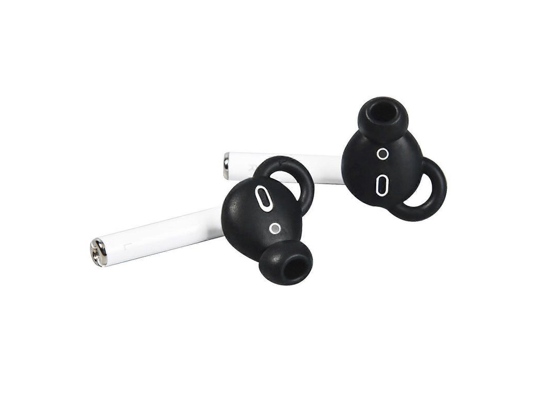 Yuru capas de Orelha para Airpods 1/2 Fones de Ouvido Sem Fio Silicone Macio Ajuste Confortável Preto