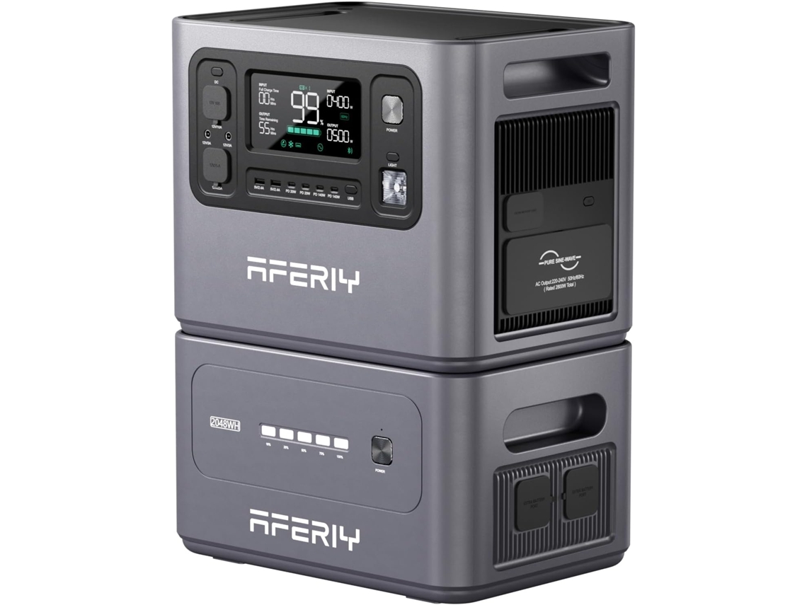 Gerador Portátil 4096wh, 2800w, Bateria Expansível, Solar Para Camping, Casa E Emergência Aferiy
