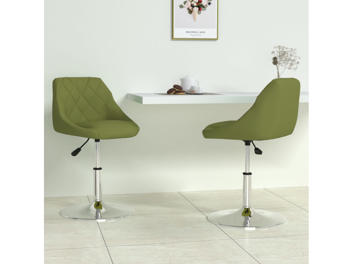 Vidaxl Cadeiras De Jantar Giratórias 2 Pcs Veludo Verde-claro