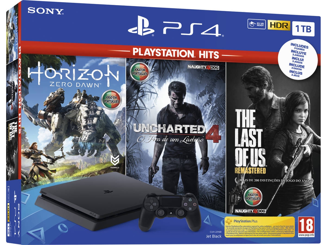 Consola PS4 Slim + Uncharted 4 (1 TB)