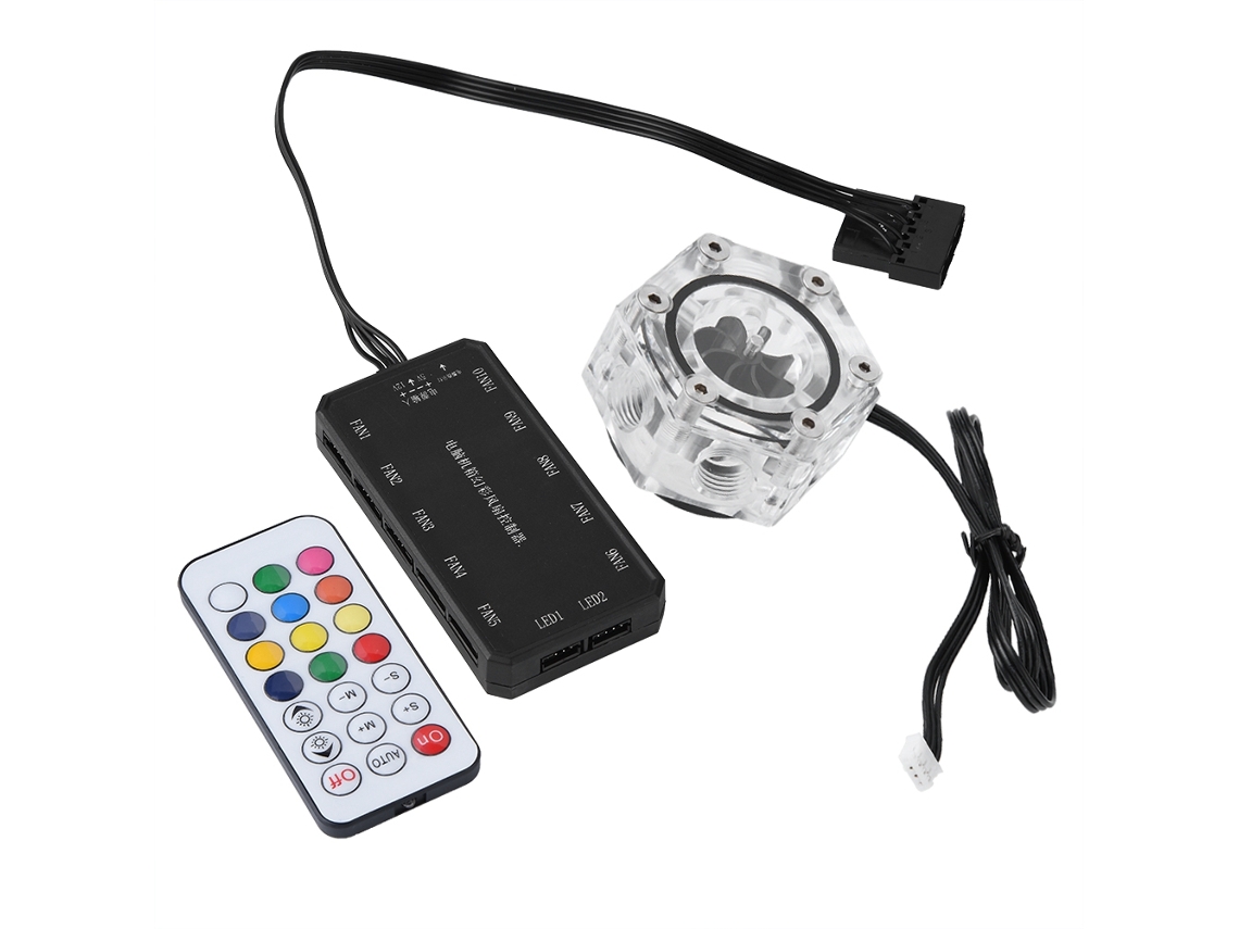 Medidor De Fluxo Acrílico 6 Vias Com Rosca G1/4 Para Resfriamento Líquido De Pc