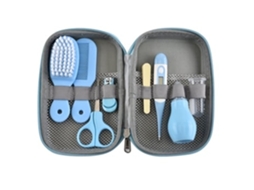 Kit De Cuidados Para Bebés Em Eva, Conjunto De 8 Peças, Azul (inclui Aspirador Nasal E Corta-unhas)
