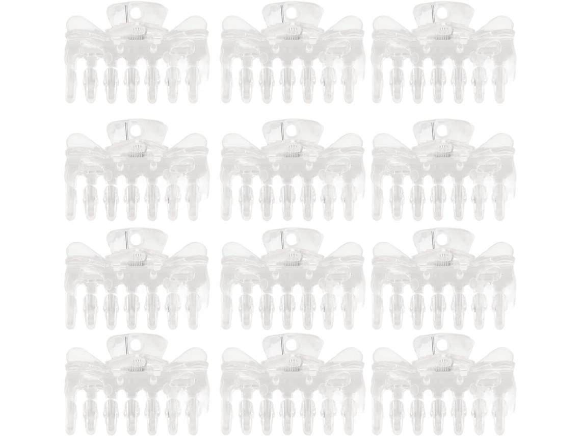 Conjunto de 12 Presilhas de Cabelo SFUSHOS de plástico transparente, fixação segura