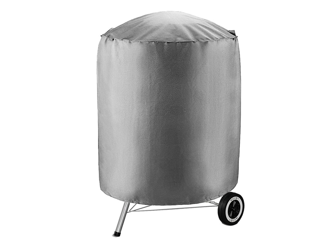 Capa Para Churrasqueira De Carvão Redonda, À Prova Dágua, Para Cozedor Vertical E Fumante, Cinza, 2 Tamanhos