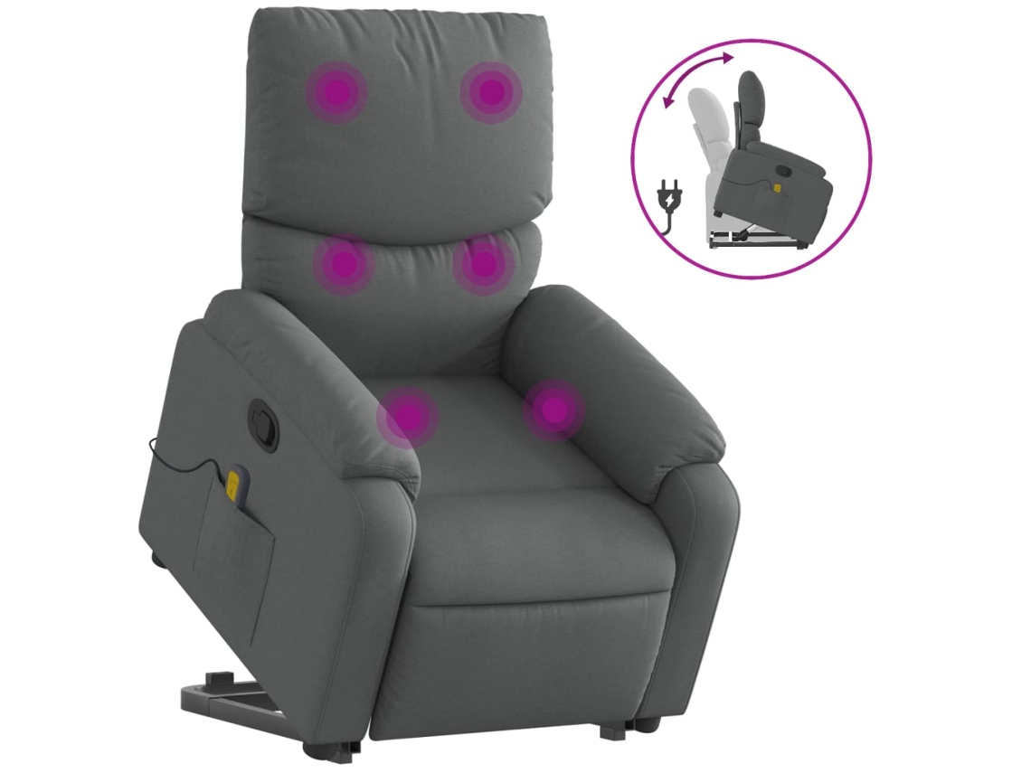 Stand Up Massage Recliner Chair, Stand Up Massage Recliner Chairs Vidaxl Cinzeto Tecido