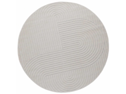 Conjunto 1 Tapete Moderno Vidaxl Creme Poliéster (ø 160 Cm)