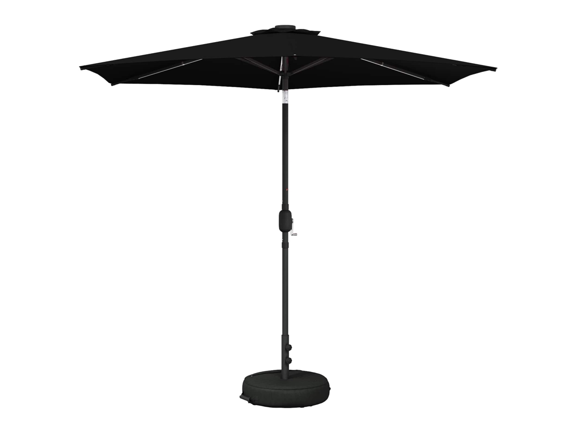 Conjunto 1 Guarda-sol De Jardim Vidaxl Preto Poliéster (270 X 270 Cm)