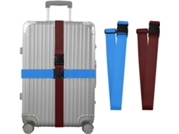 Conjunto De 2 Cintas Bagagem Lisas, Ajustáveis E Muito Resistentes, Na Cor Azul Bordô, Para Acessórios De Viagem