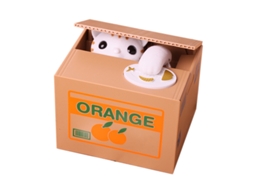 Ats banco de Moedas de Estilo de Gatso Branco em Abs 12x10x9cm, Brinquedo Decoratsivo com Batserias para Aniversário e Decoração