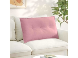 Vidaxl Travesseiro Para Costas Rosa 80 X 50 Cm Tecido De Veludo Cotele