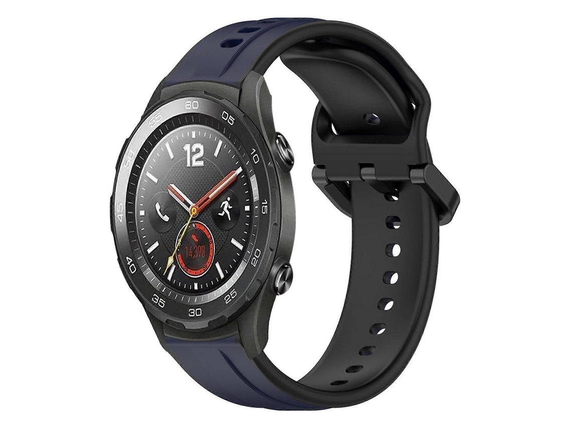 Pulseira De Silicone Bicolor Com Formato Convexo De 20 Mm Para Huawei Watch 2