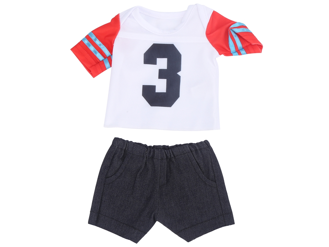 Primerox roupas Boneca 18 Polegadas Conjunto Camiseta e Shorts Presente Aniversário Qd18 048
