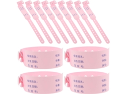 Pulseira De Identificação Médica Ajustável Artibetter Para Recém Nascidos, Pulseira Rosa De Pvc Para Bebês, 100 Unidades